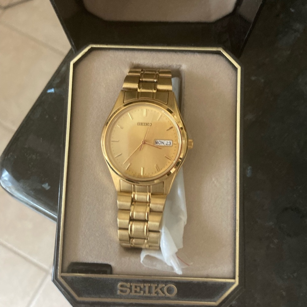 Vintage Mens Seiko Watch Goldtone